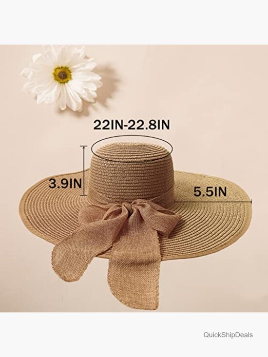 Floppy Big Wide Brim Foldable Straw Sun Hat Travel Beach UV Protection